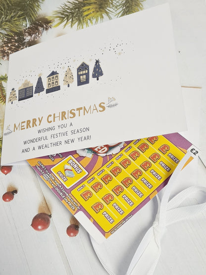 Novelty Christmas Lottery Ticket Holders - Scratch Card Gift -Table Decoration - Festive - Houses and Trees I Team Gift I Colleagues I HS3