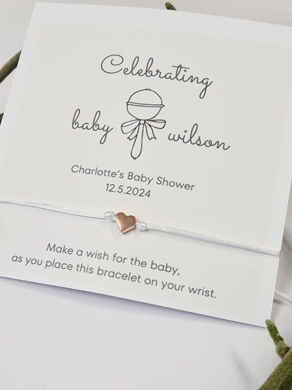 Baby Shower Wish Bracelet: Rattle Keepsake Favor