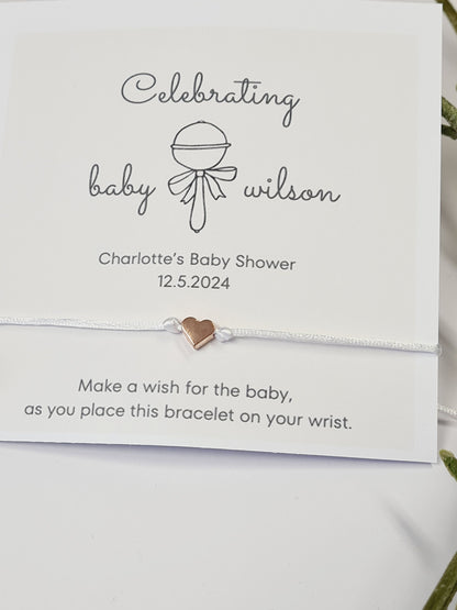 Baby Shower Wish Bracelet: Rattle Keepsake Favor