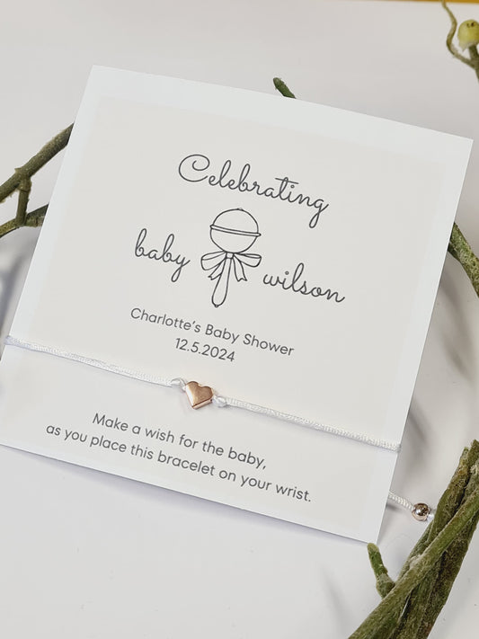 Baby Shower Wish Bracelet: Rattle Keepsake Favor