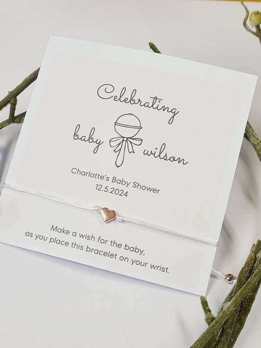 Baby Shower Wish Bracelet: Rattle Keepsake Favor