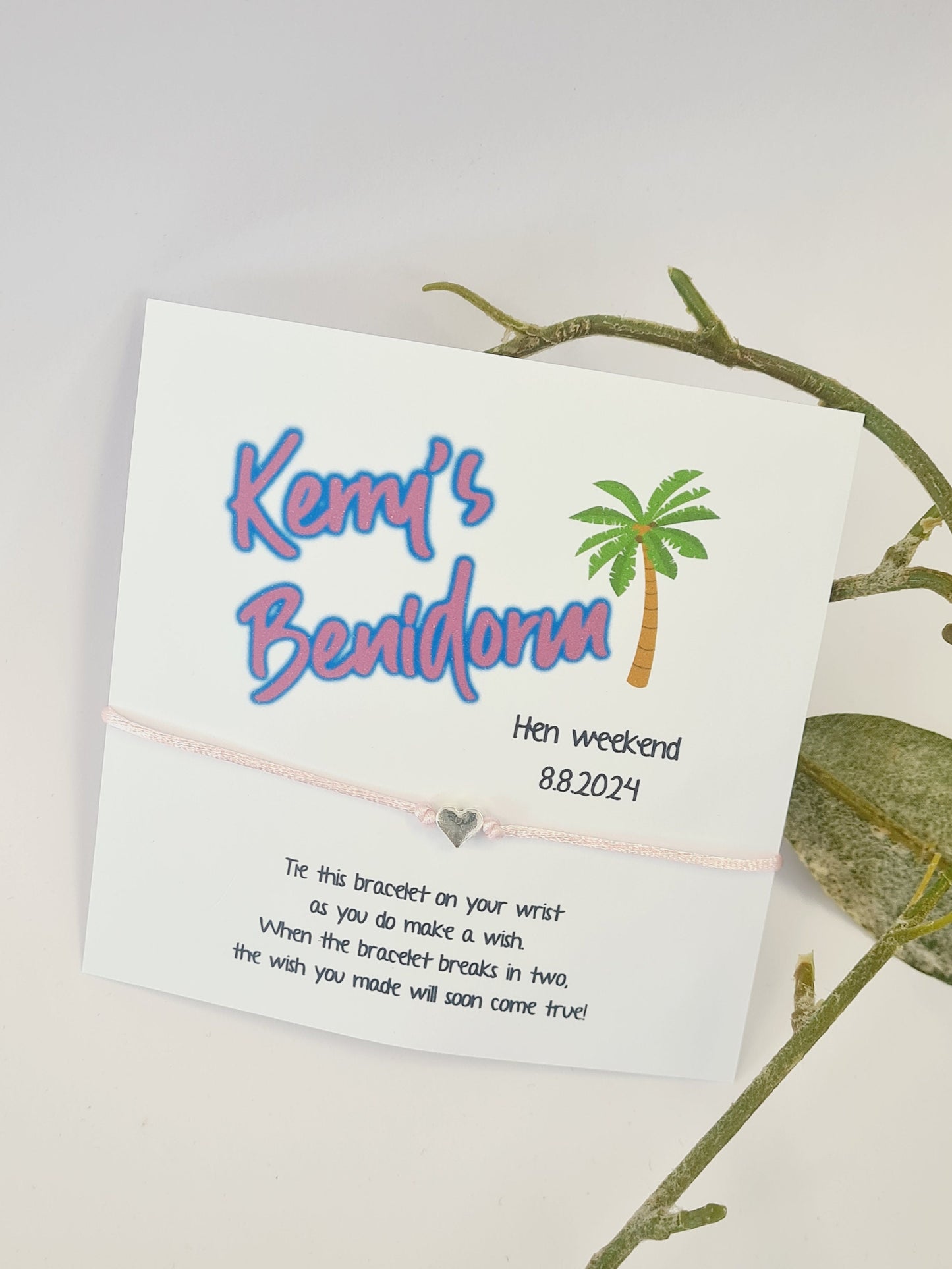 Benidorm Inspired Hen Party Personalised Wish Bracelets - Last Rodeo- Girls Weekend- Hen Do- Hen Weekend -Birthday - Travel - Abroad-C561