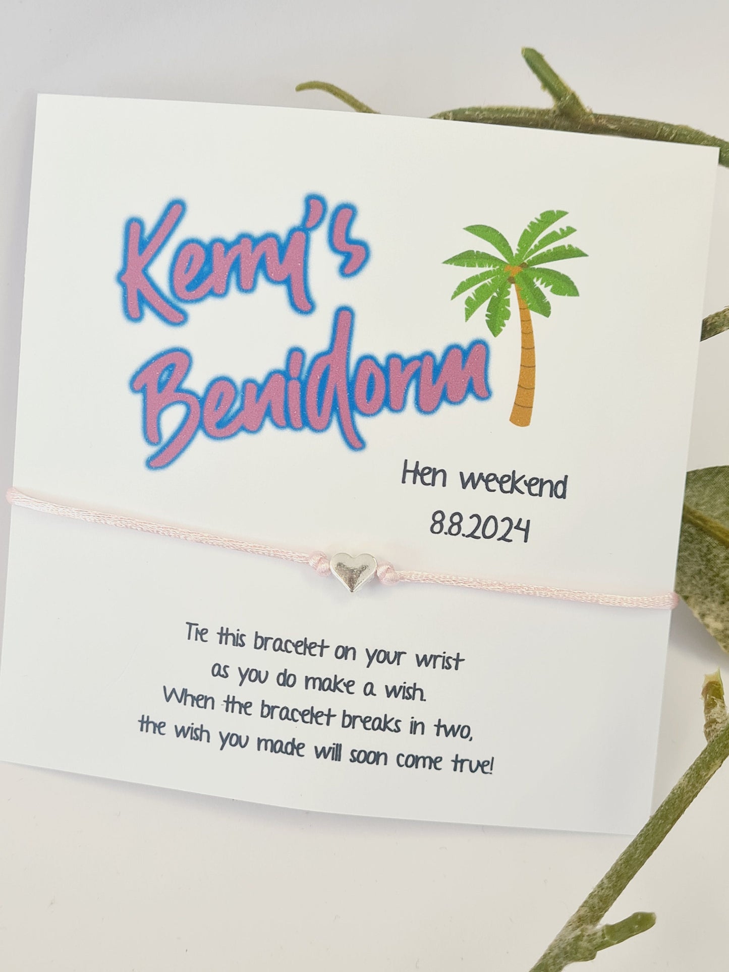Benidorm Inspired Hen Party Personalised Wish Bracelets - Last Rodeo- Girls Weekend- Hen Do- Hen Weekend -Birthday - Travel - Abroad-C561