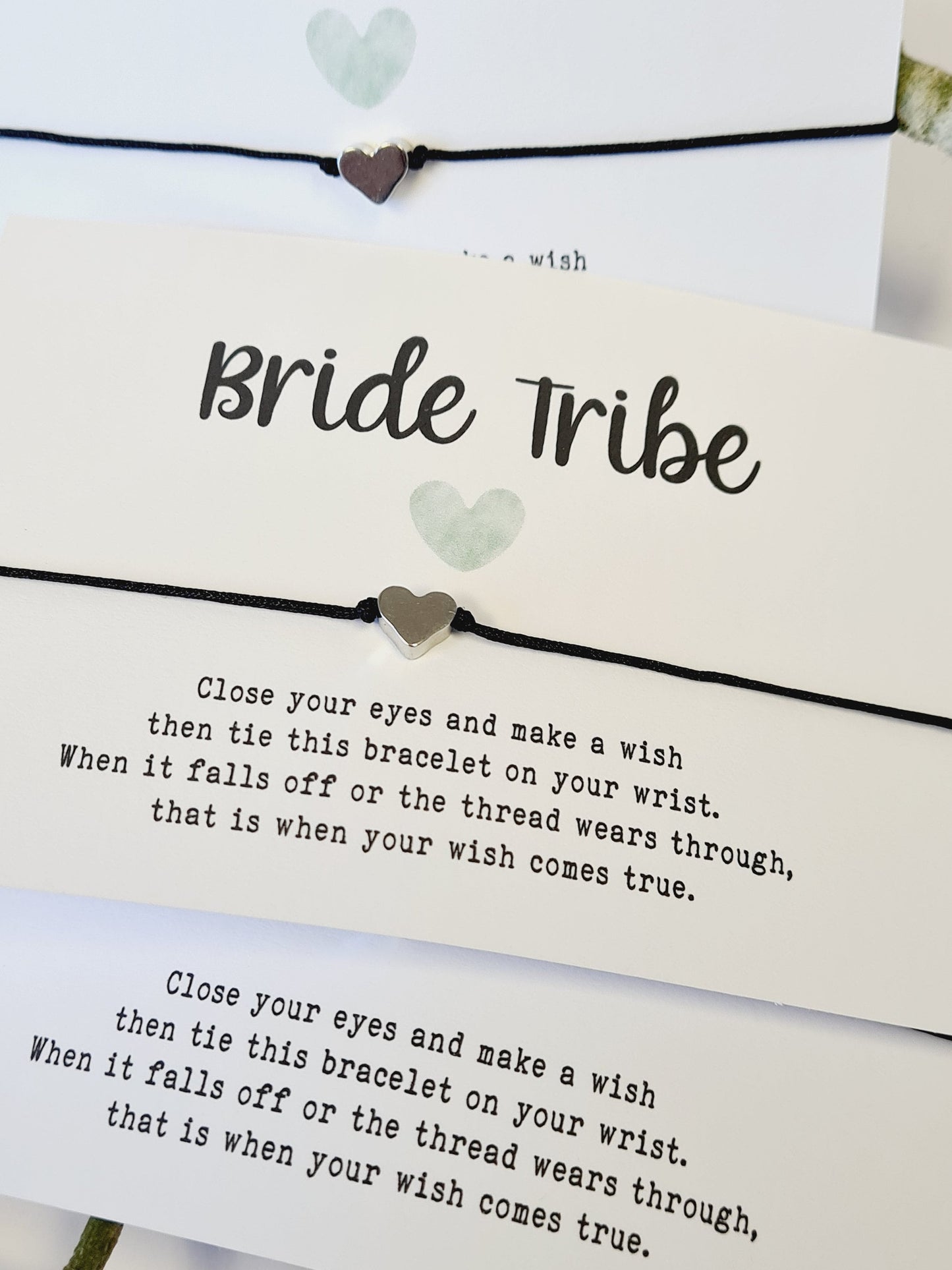 Bride Tribe Wish Bracelet: Silver Heart, Hen Party Favor