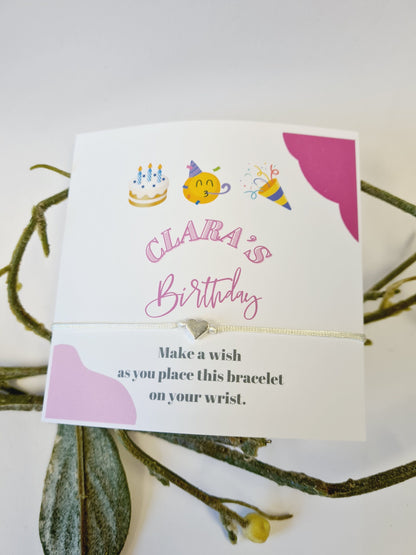 Emoji Style - Insta - Birthday - Age -  Wish String Charm Bracelet - Party bag filler - Personalised - Any age -Party ~S45