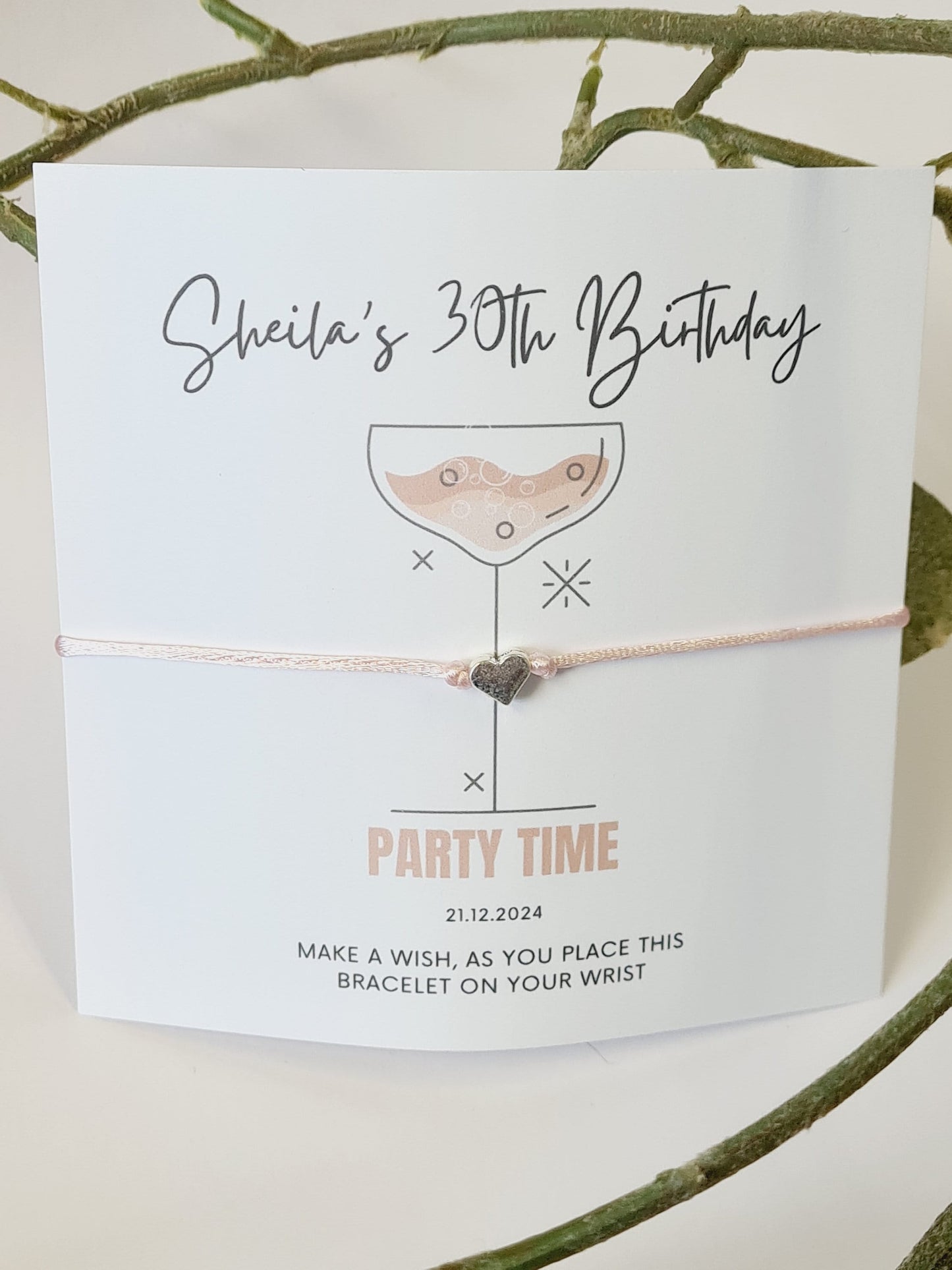 Cocktail Design Wish Bracelet: Personalised Party Favour for Girls - Girls Weekend - Girls Trip - Birthday