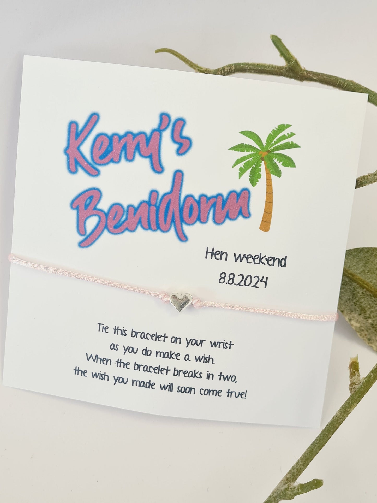 Benidorm Inspired Hen Party Personalised Wish Bracelets - Last Rodeo- Girls Weekend- Hen Do- Hen Weekend -Birthday - Travel - Abroad-C561