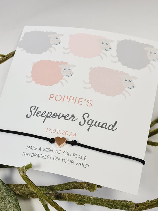 Sleepover Squad Wish Bracelet: Personalized Party Favor