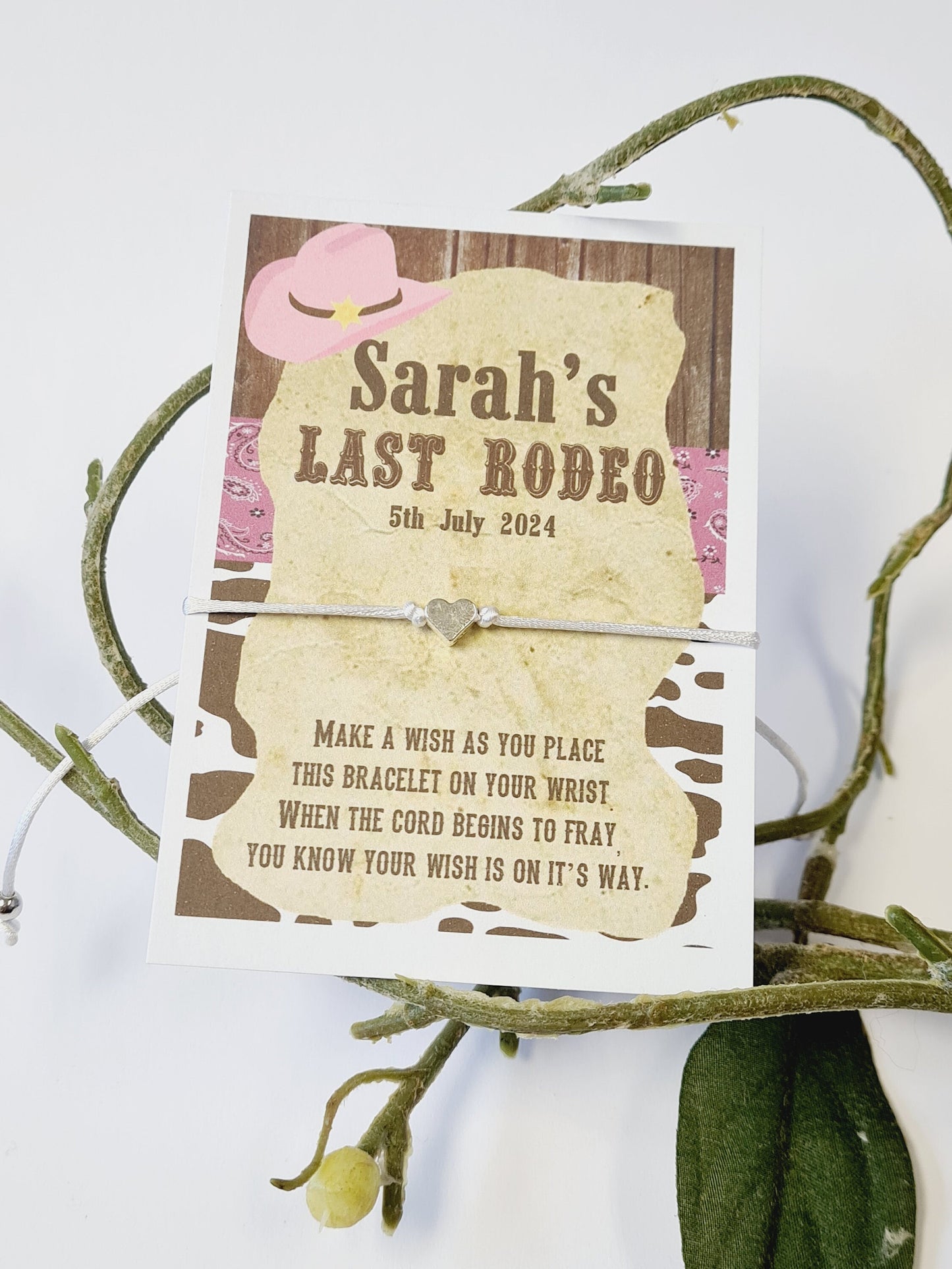 Last Rodeo Pink Hen Party Wish Bracelets I Personalised I Goodie Bag Filler I Hen Weekend IHen Do I Hen Holiday I Bride to Be - RR50