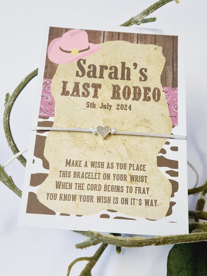 Last Rodeo Pink Hen Party Wish Bracelets I Personalised I Goodie Bag Filler I Hen Weekend IHen Do I Hen Holiday I Bride to Be - RR50