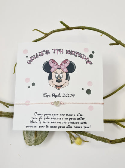 Disney Minnie Mouse I Mickey Mouse Inspired Wish Bracelets I Personalised I Disney Birthday I DisneyTrip I Orlando I Paris I Cruise -PD6