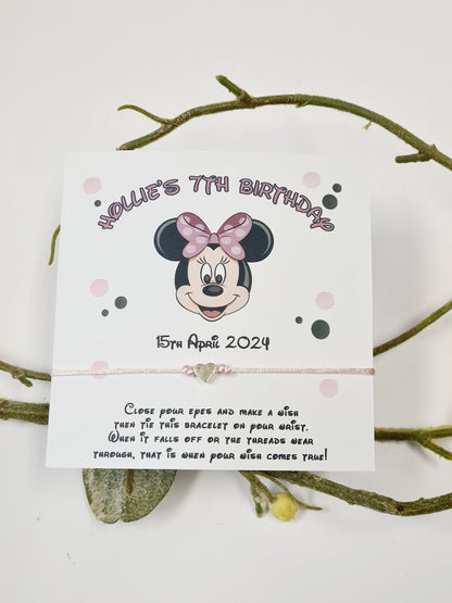 Disney Minnie Mouse I Mickey Mouse Inspired Wish Bracelets I Personalised I Disney Birthday I DisneyTrip I Orlando I Paris I Cruise -PD6