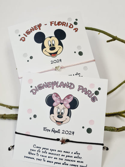 Disney Minnie Mouse I Mickey Mouse Inspired Wish Bracelets I Personalised I Disney Birthday I DisneyTrip I Orlando I Paris I Cruise -PD6