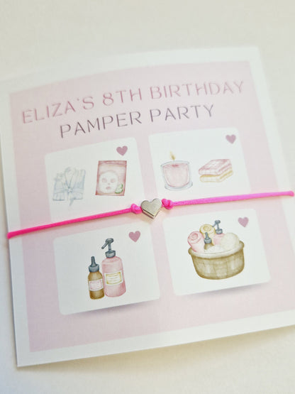 Birthday -Girls Weekend-Pamper Party -Spa Party - Slumber - Spa Weekend - Wish String Charm Bracelet - Party bag filler - Personalised -PAm5