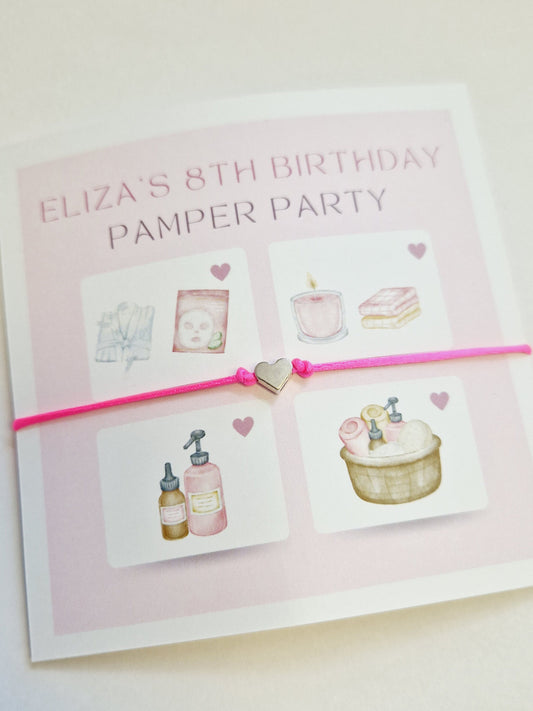Birthday -Girls Weekend-Pamper Party -Spa Party - Slumber - Spa Weekend - Wish String Charm Bracelet - Party bag filler - Personalised -PAm5