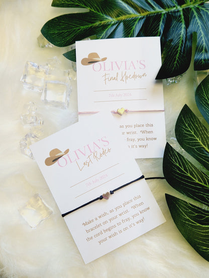 Last Rodeo Wish Bracelet: Hen Party Favour, Personalised Goodie Bag, Hen Do, Team Bride