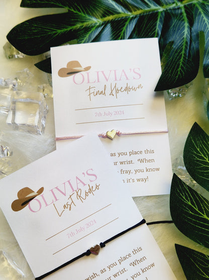 Last Rodeo Wish Bracelet: Hen Party Favour, Personalised Goodie Bag, Hen Do, Team Bride