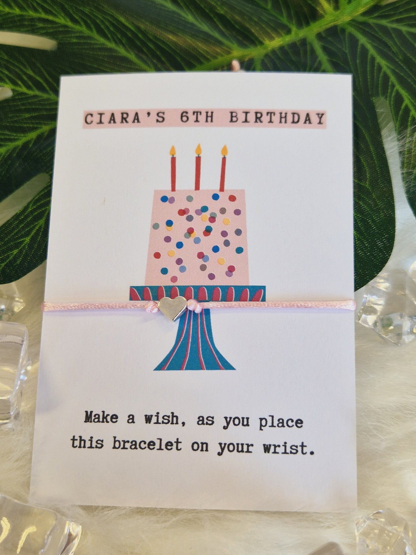 Birthday Cake Wish Bracelet: Personalised Party Favour