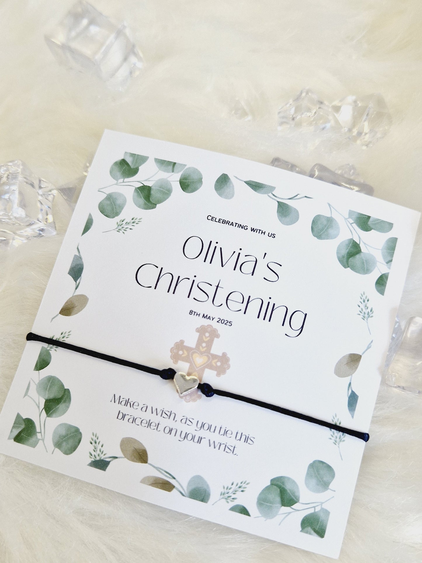 Christening Wish Bracelet | Personalised Wish Bracelet | Wish Bracelet Charm | Family | Friends | Thank you I Friendship Bracelets - Ch3