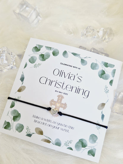 Christening Wish Bracelet | Personalised Wish Bracelet | Wish Bracelet Charm | Family | Friends | Thank you I Friendship Bracelets - Ch3