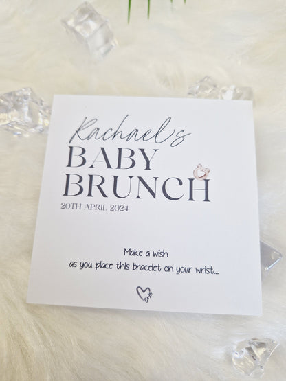Personalised Baby Shower Wish Bracelet: Charm String, Cute - Gender Neutral