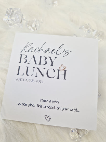 Personalised Baby Shower Wish Bracelet: Charm String, Cute - Gender Neutral