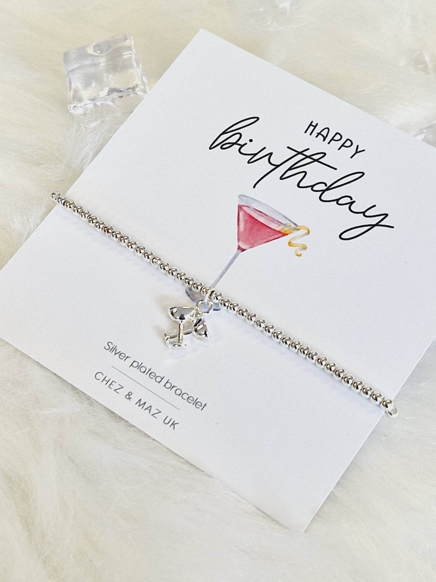 Happy Birthday IWine I Red Wine I Friend I  Birthday Gifts For Women I Beaded Silver Jewellery with Silver Wine Bottle Charm-Wine5