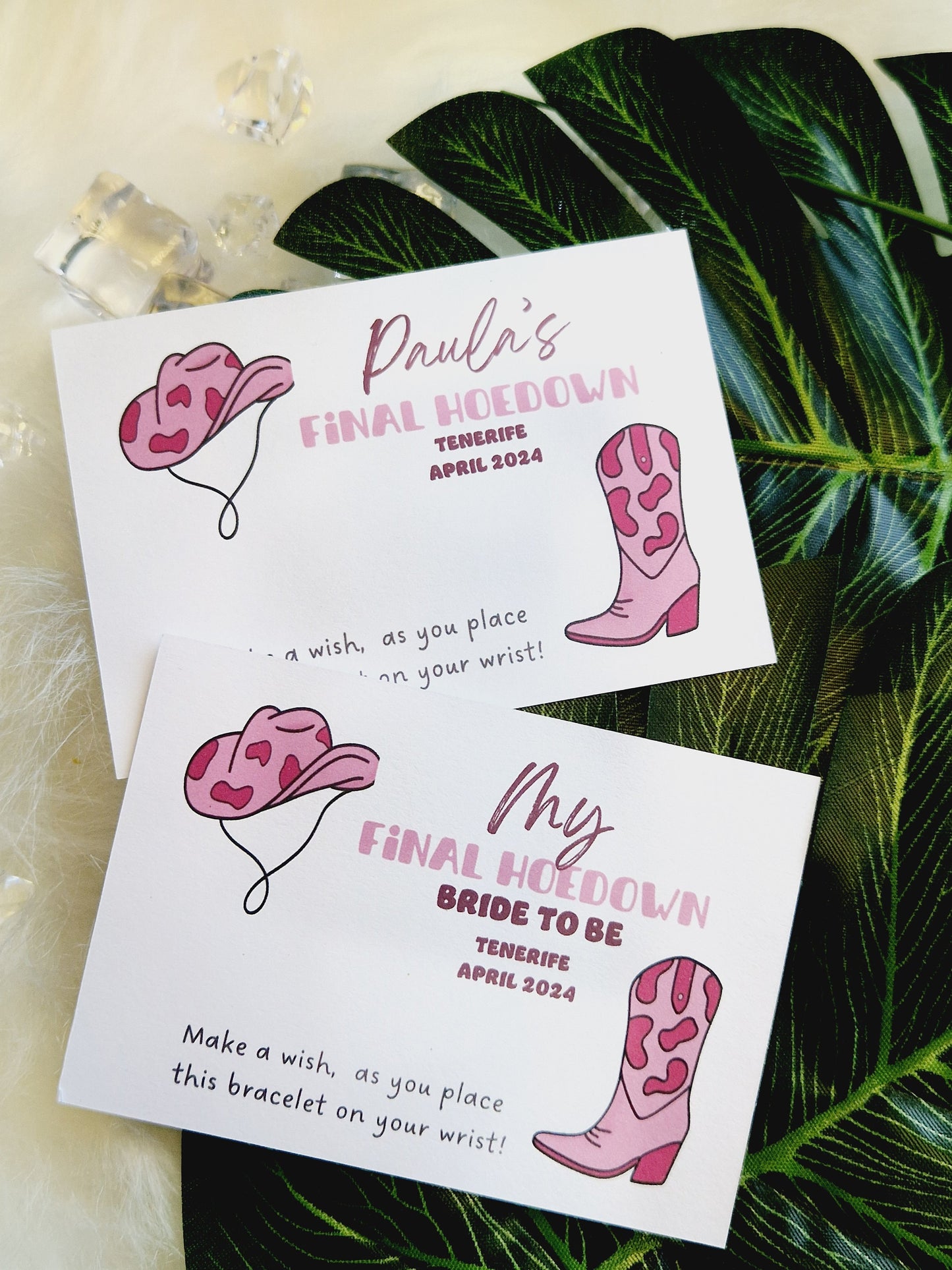 Last Rodeo Cowgirl Hen Party Wish Bracelet: Western Bridal Shower Favour - Pink Hoedown
