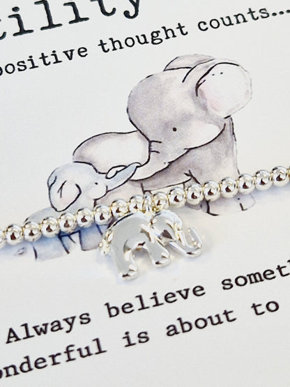 Fertility Elephant Charm Bracelet: Silver Plated Wish Jewellery