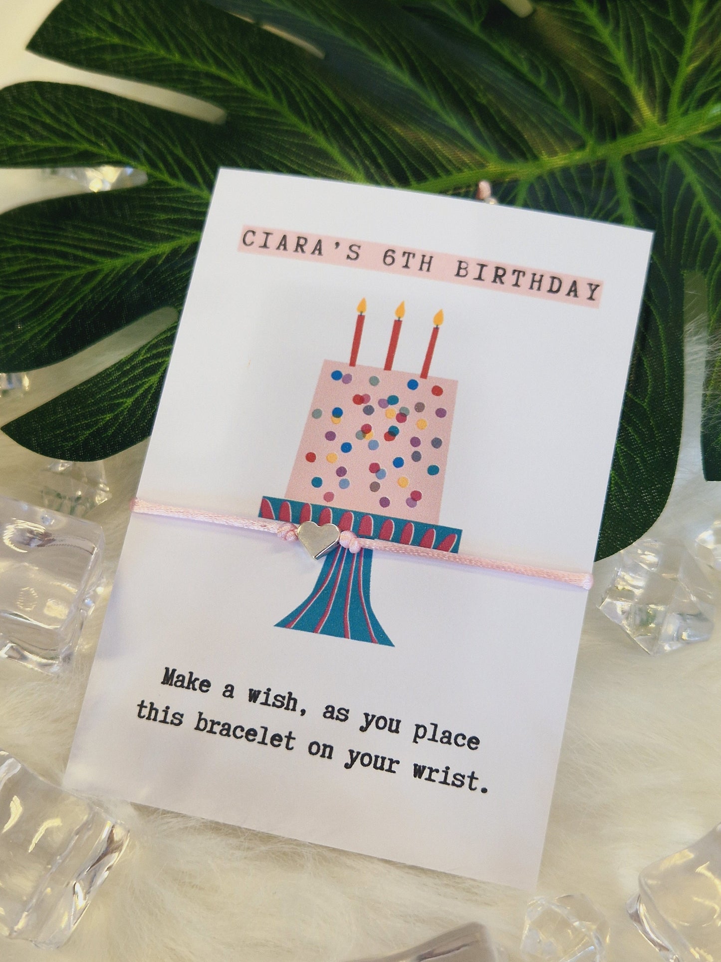 Birthday Cake Wish Bracelet: Personalised Party Favour