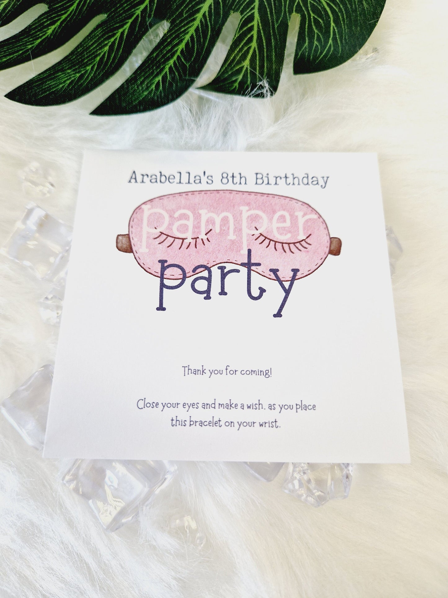 Sleepover Birthday Wish Bracelet: Personalised Party Favour - Guest Gift - Friends