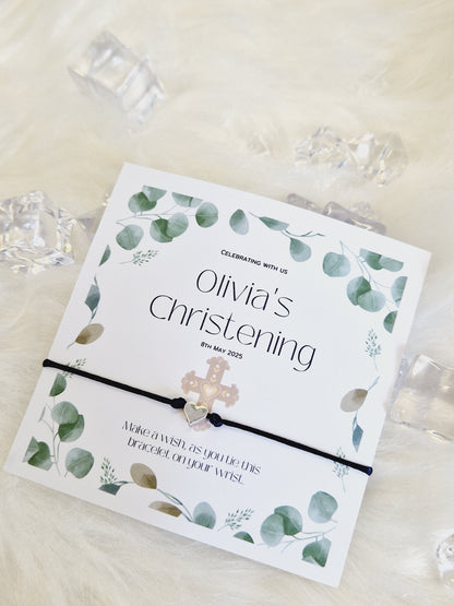 Christening Wish Bracelet | Personalised Wish Bracelet | Wish Bracelet Charm | Family | Friends | Thank you I Friendship Bracelets - Ch3