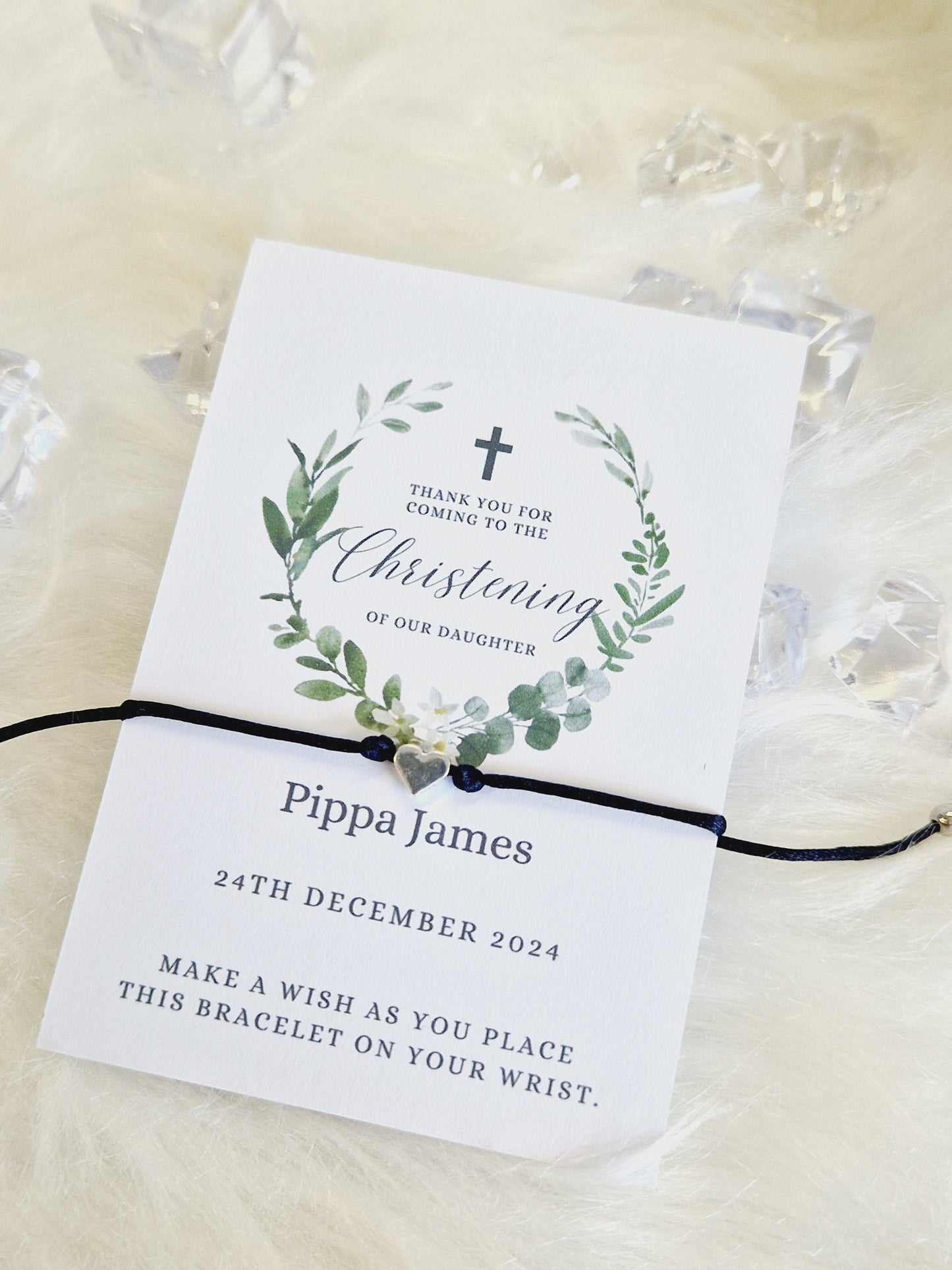 Christening Wish Bracelet | Personalised Wish Bracelet | Wish Bracelet Charm | Family | Friends | Thank you I Friendship Bracelets - Ch1