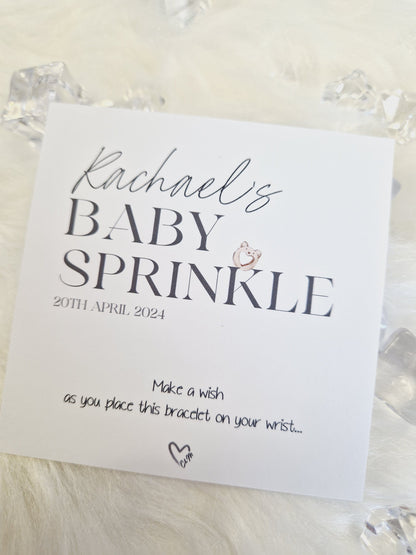 Personalised Baby Shower Wish Bracelet: Charm String, Cute - Gender Neutral