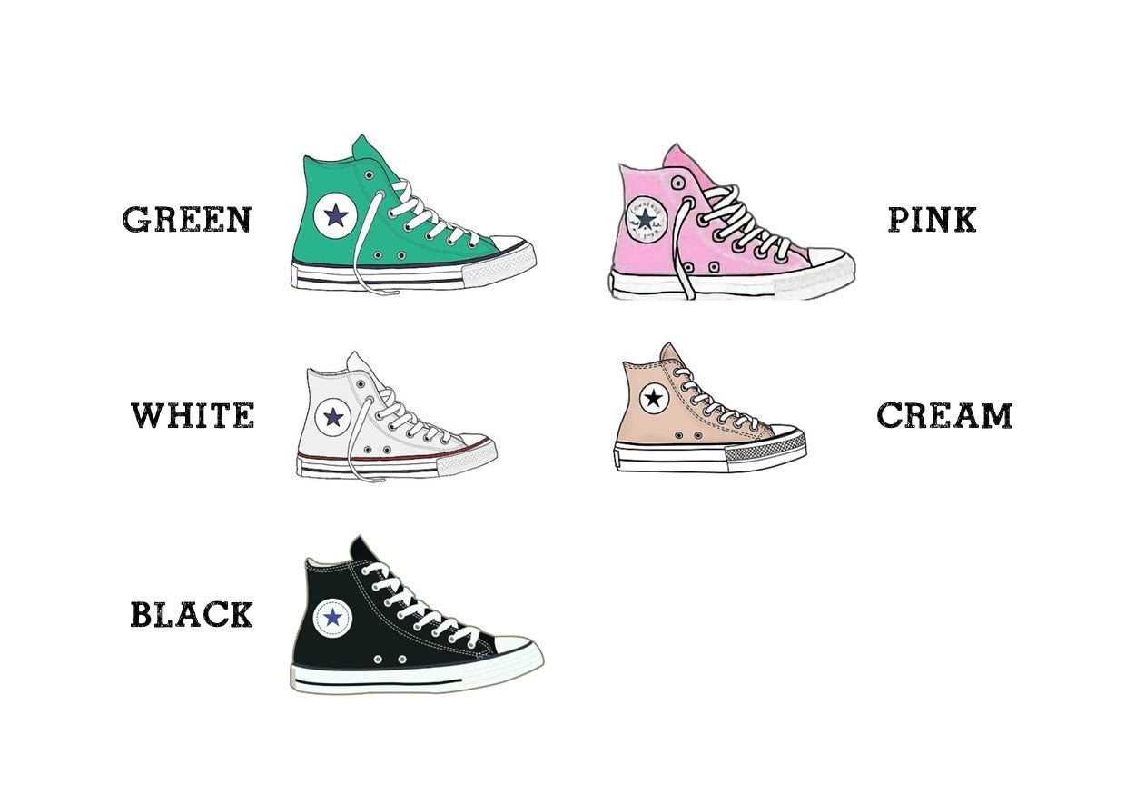 Birthday I Converse Inspired I Wish String Charm Bracelet I Party bag filler I Personalised I Any age I  Trainers I Girl I BoyI  Party A5