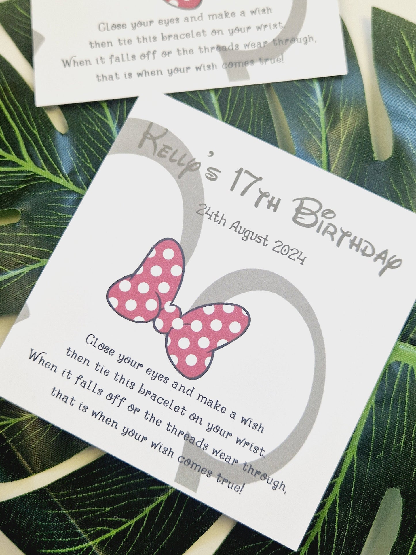 Minnie Mouse - Wish Bracelet - Disney Hen Party Wish Bracelet: Personalised Goodie Bag Filler