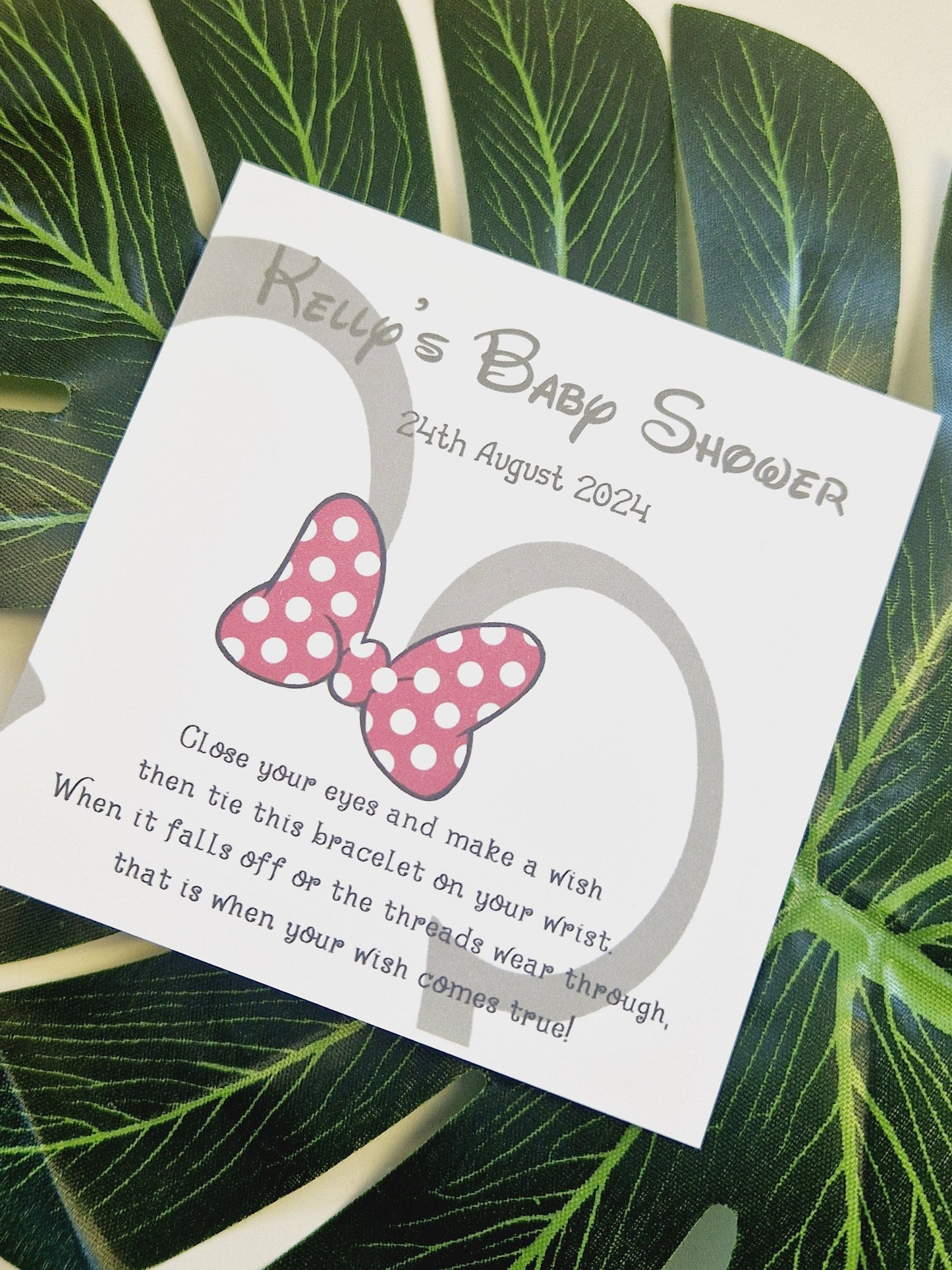 Minnie Mouse - Wish Bracelet - Disney Hen Party Wish Bracelet: Personalised Goodie Bag Filler