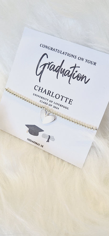 Personalized Graduation Bracelet: Silver-Plated Class of 2025 Jewelry