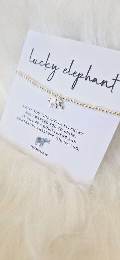 Silver Plated Elephant Charm Bracelet: Lucky Travel Gift