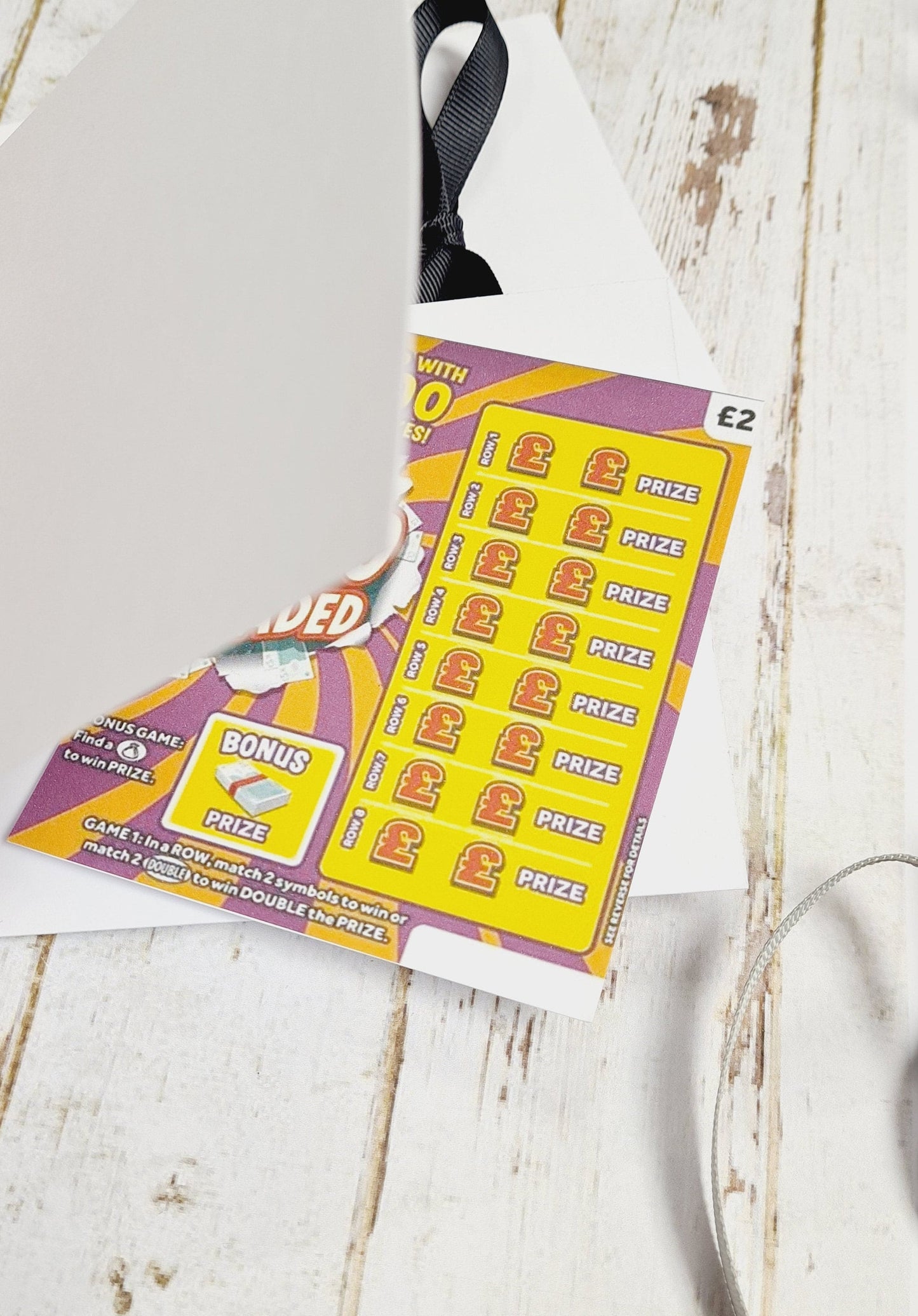 Lottery Ticket Holder:  wedding favour Handmade Scratch Card Envelope, Personalised, lotto love