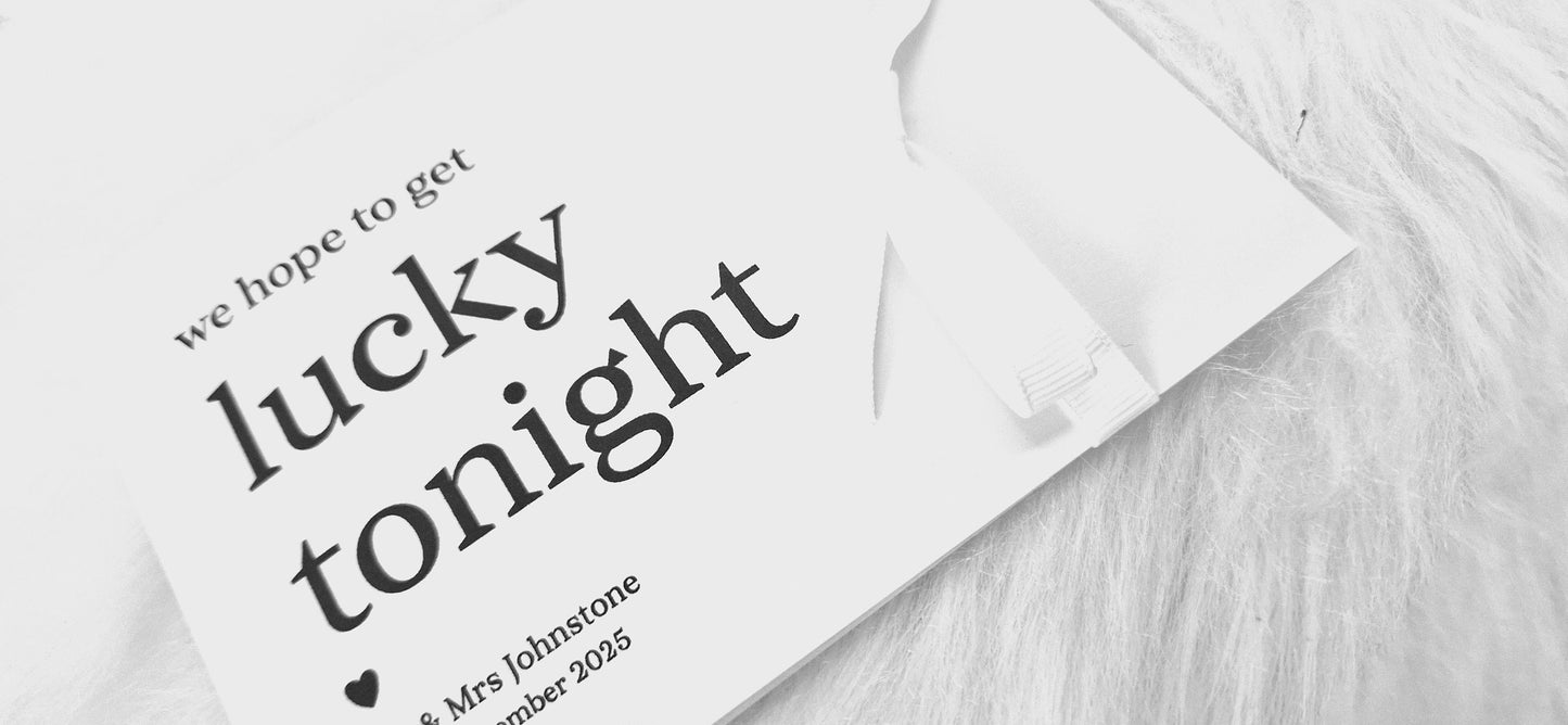 Lucky Tonight Wedding Favour Lottery Ticket Holder Lottery Ticket Holders -Scratch Card -Gift Card Holder  - Table Decoration - SC55