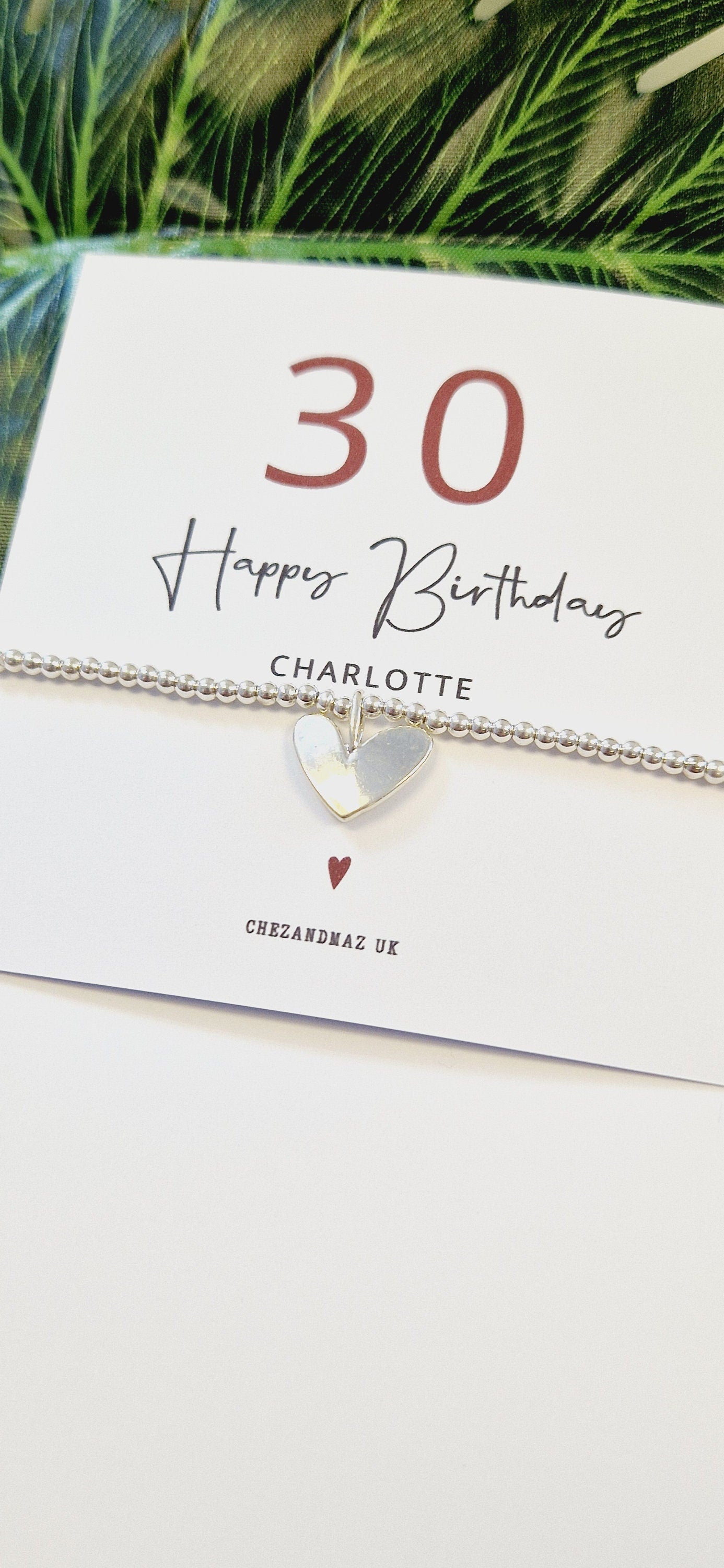 Personalized 30th Birthday Charm Bracelet: Custom Wish Bracelet