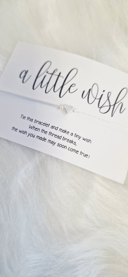 Bulk Personalised Wish Bracelet: Silver Heart Charm, Custom Message Card