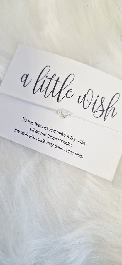 Bulk Personalised Wish Bracelet: Silver Heart Charm, Custom Message Card