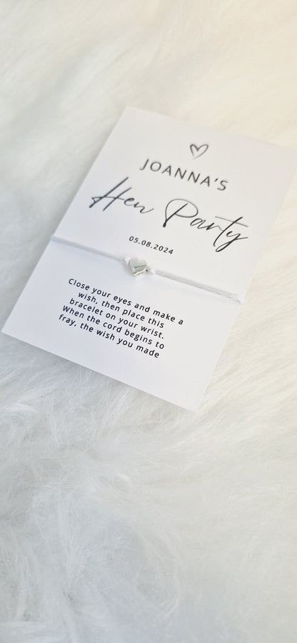 Personalized Hen Party Wish Bracelet: Bride Tribe Favor
