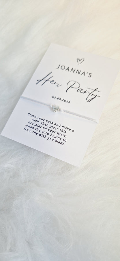 Personalized Hen Party Wish Bracelet: Bride Tribe Favor