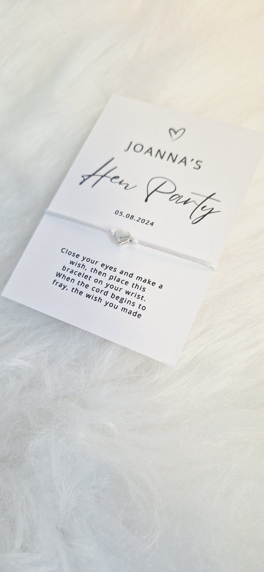 Personalized Hen Party Wish Bracelet: Bride Tribe Favor
