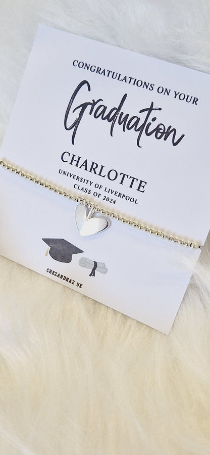 Personalized Graduation Bracelet: Silver-Plated Class of 2025 Jewelry
