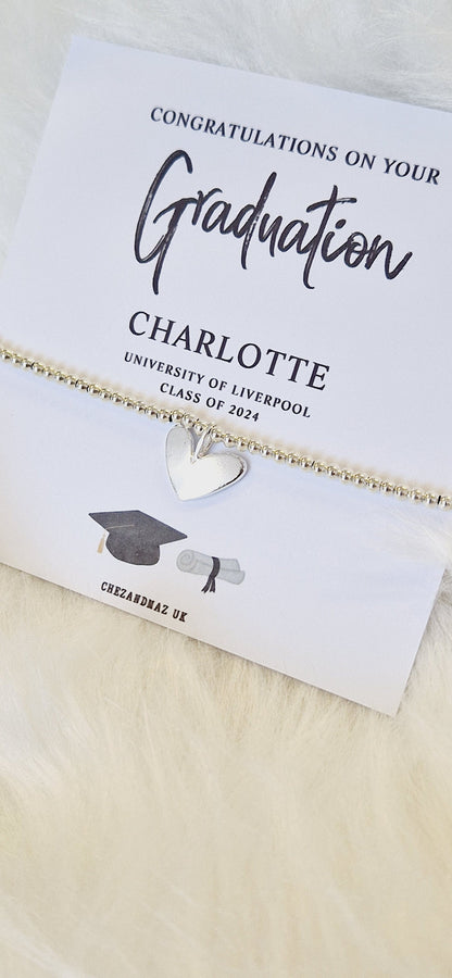 Personalized Graduation Bracelet: Silver-Plated Class of 2025 Jewelry