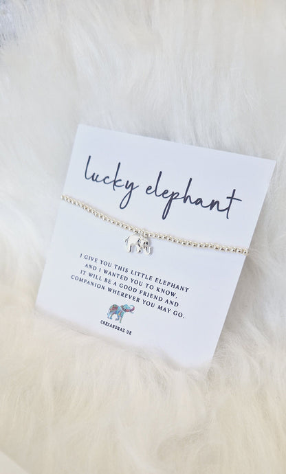 Silver Plated Elephant Charm Bracelet: Lucky Travel Gift